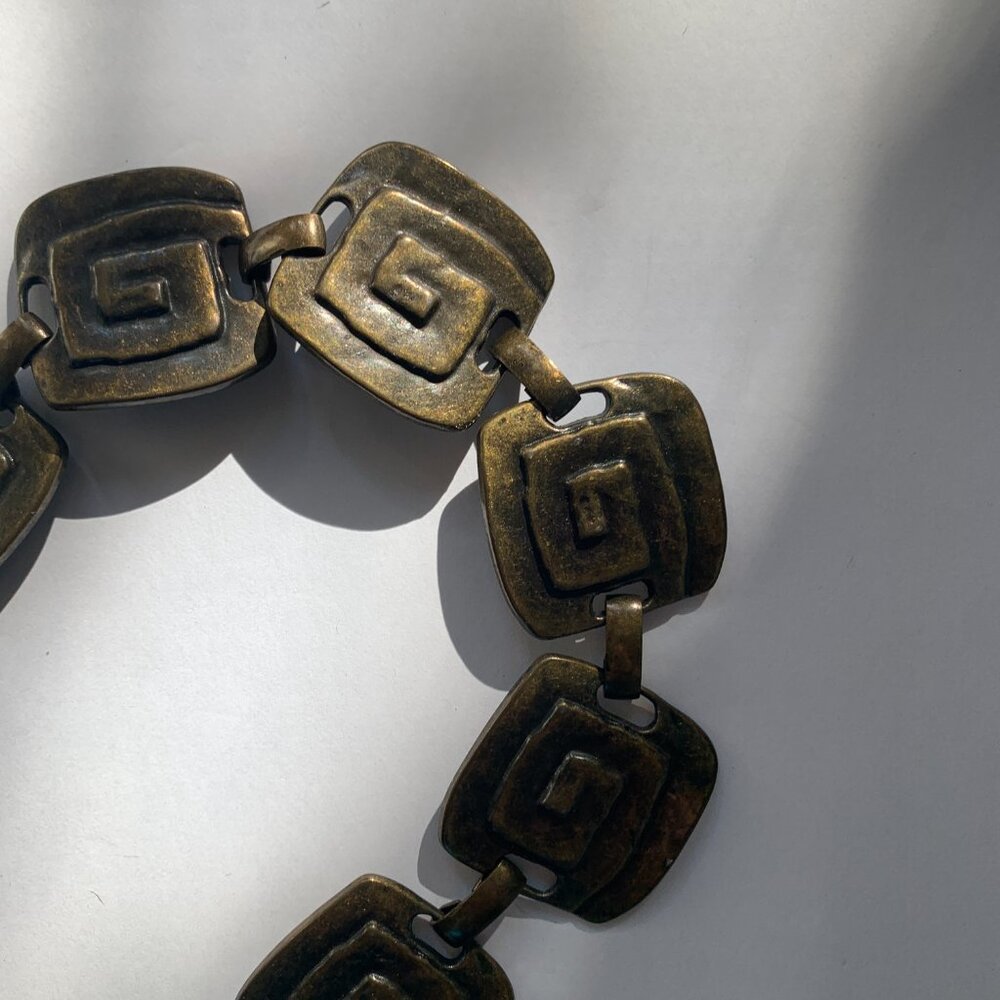 Metal Grecian Key-Style Belt - Picture 2 of 2